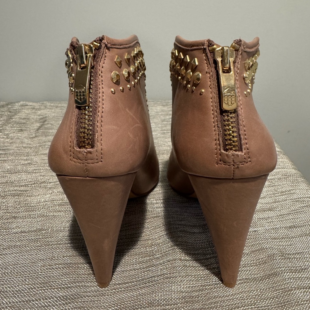 Vince Camuto Studded Peep-Toe Booties - Picture 3 of 9